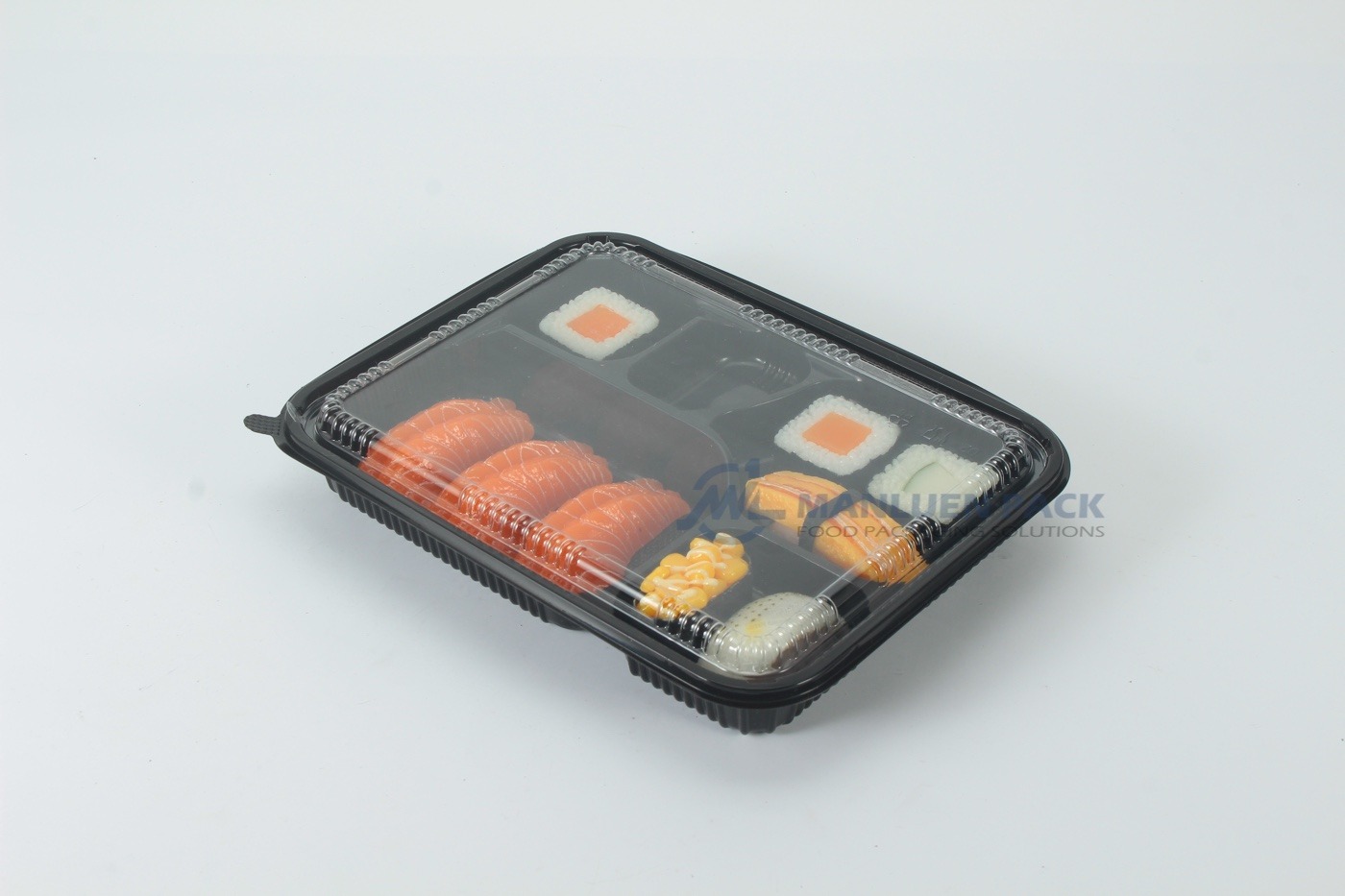 556 Covered Multi Compartment Sushi Tray Product 01