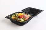 61 Black Open Clamshell Box With Fresh Salad Angle