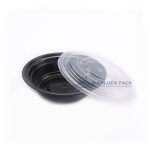 Wl 718 Manluen Reusable Black Bowl Round Plastic Container