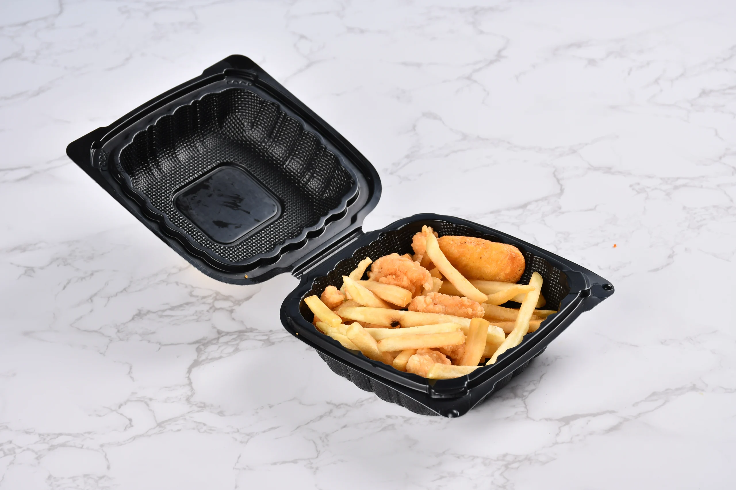 Wl P61 Manluen Black To Go Clamshell Containers