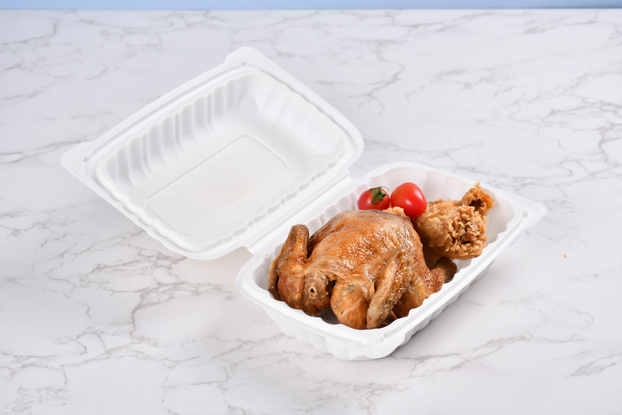 Wl P96 Manluen To Go White Clamshell Containers