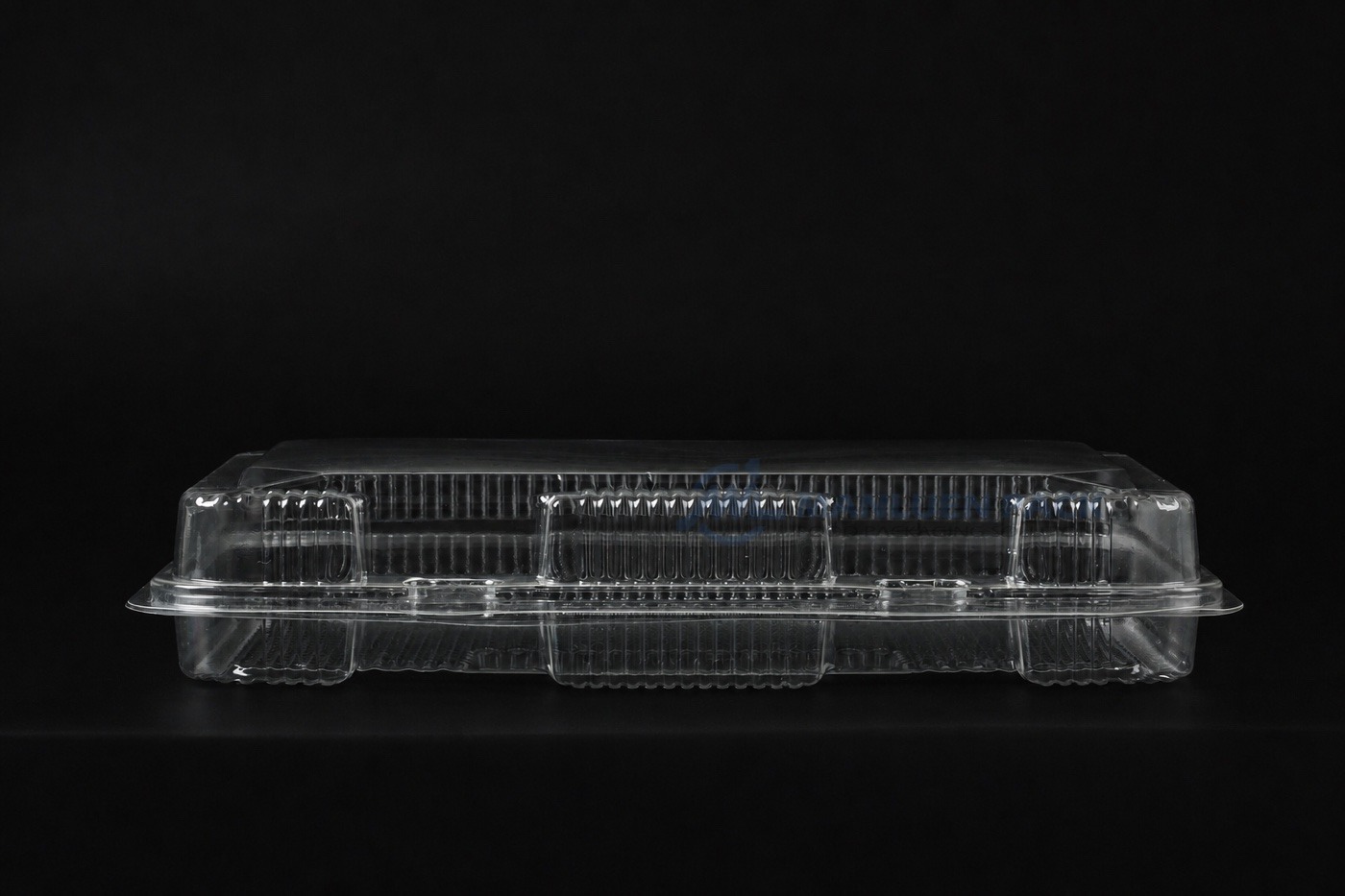 Cm 004 Closed Clear Clamshell Container Front Side View