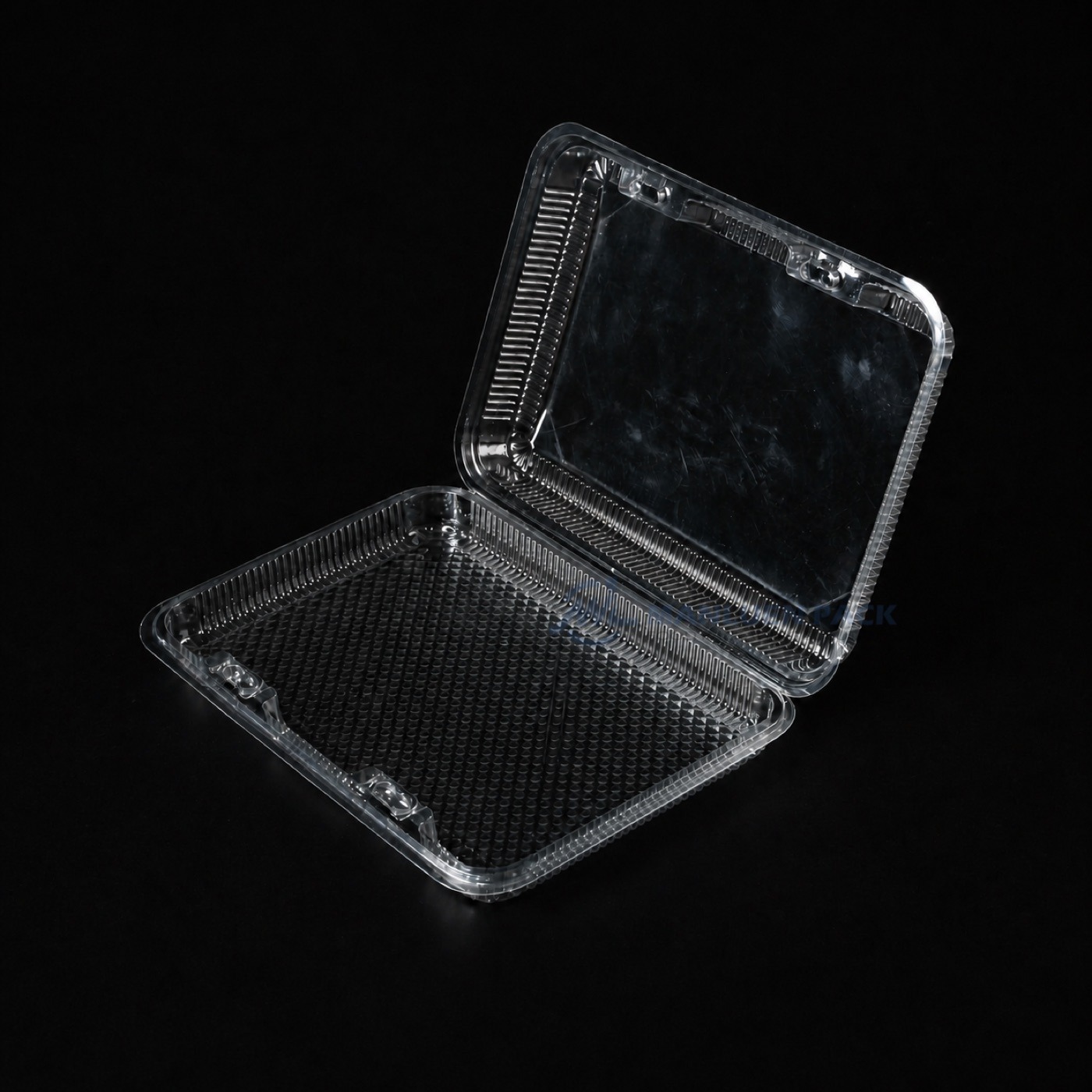 WL-CM004 Plastic Transparent Hinged Clamshell Container for Cookie 1 Cm 004 Open Clear Clamshell Container Square Cover