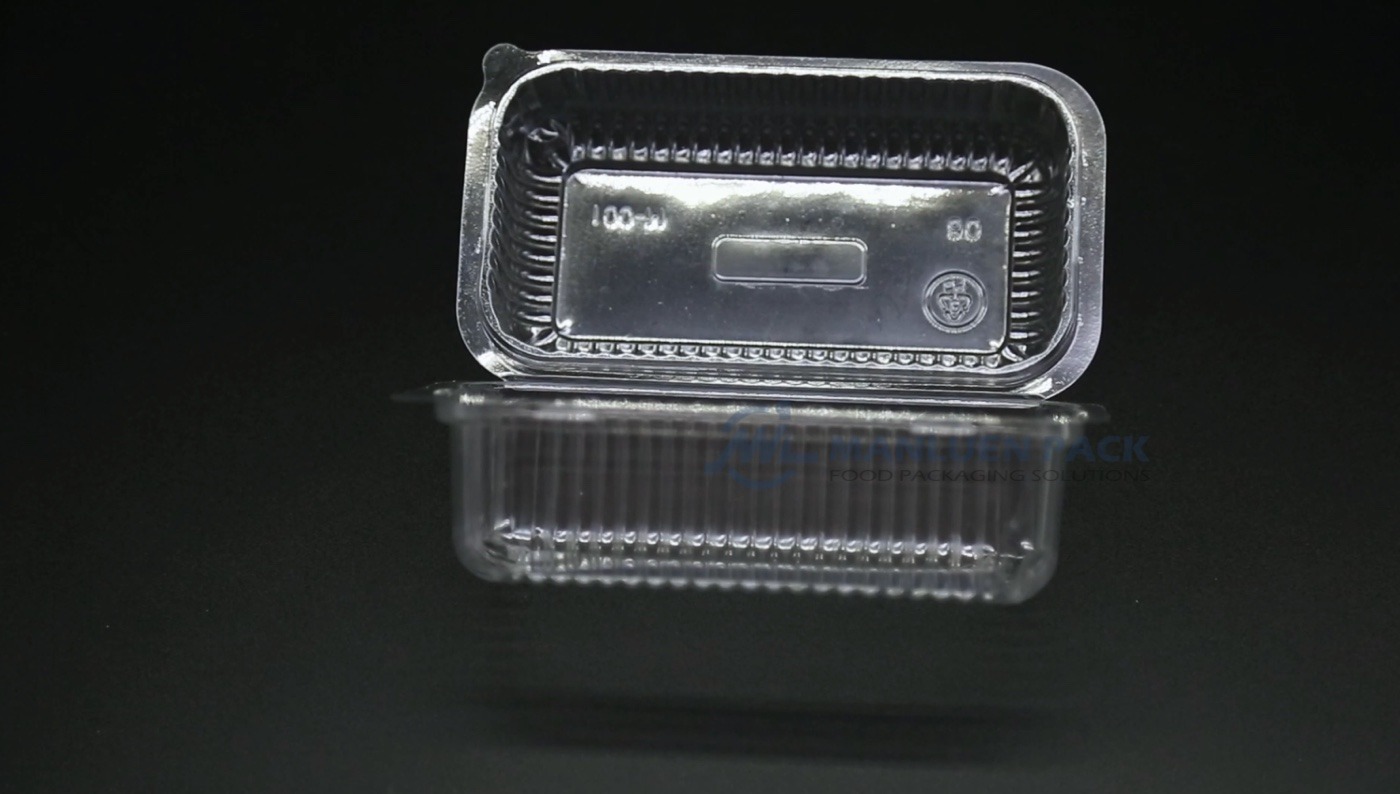 Cm001 Clear Clamshell Container Product On Black Background