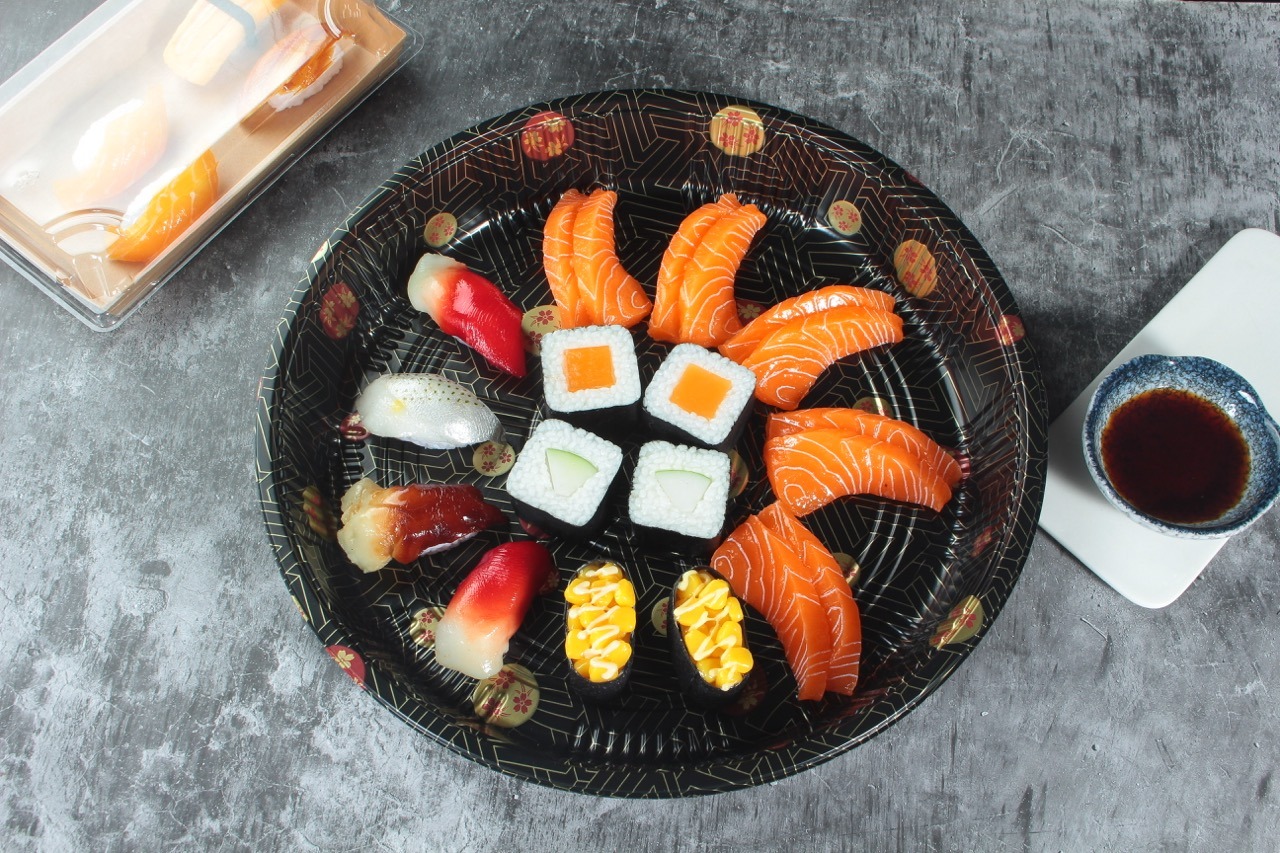 Wl 63 Sakura Black Sushi Platter Serving Tray