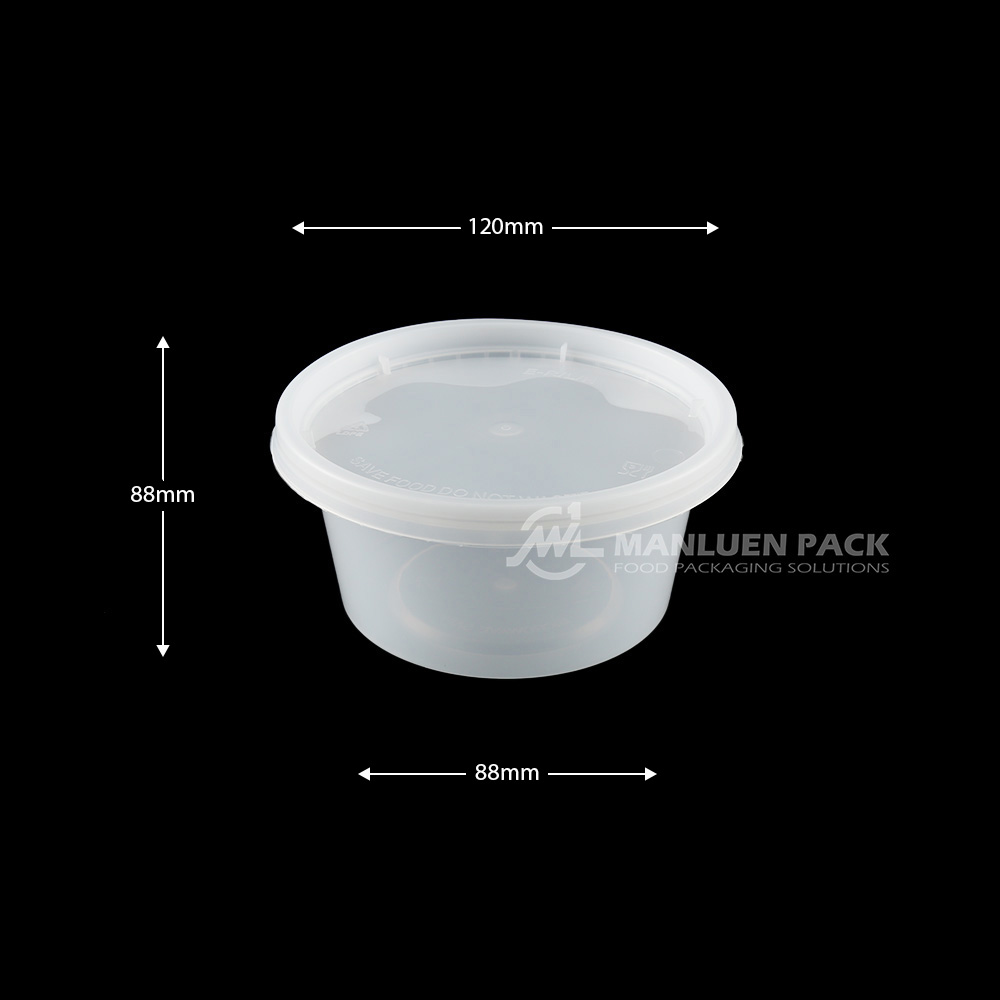 C-12 Transparent PP 12 oz Deli Food Storage Container with Leakproof Lid 6 E 12 Manluen 12 Oz Soup Containers