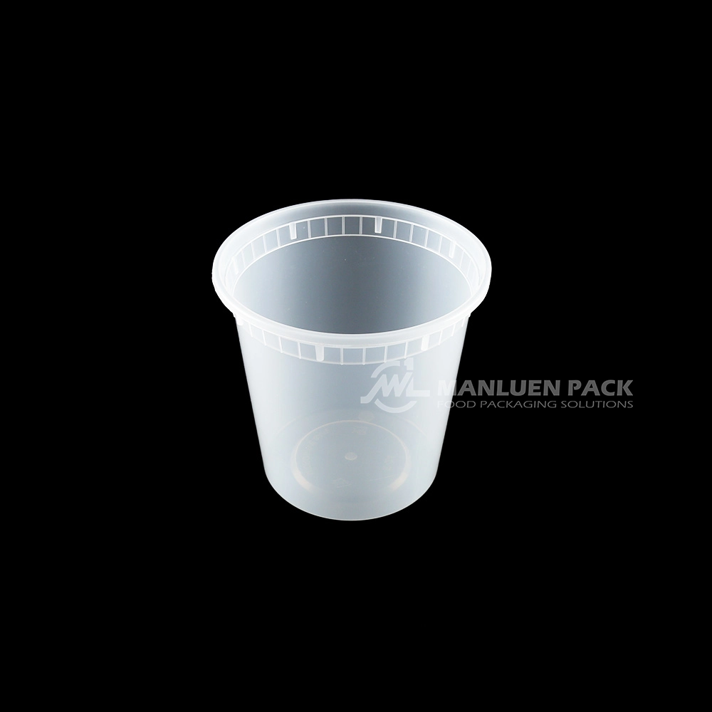 C-24 24 oz Clear Deli Container with Lid | Manluen Pack C-24 clear PP 24 oz deli container with lid for soup and prepared meals