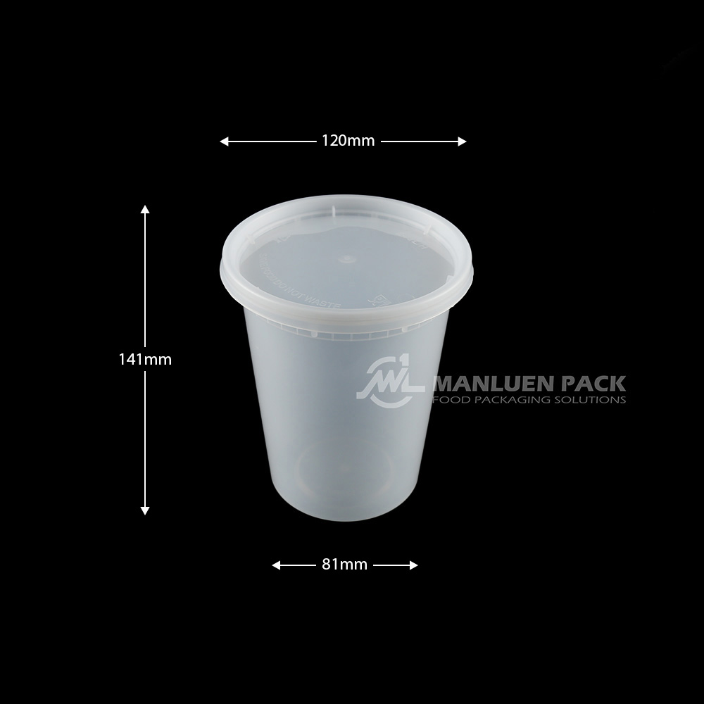 C-32 Microwavable 32 oz Clear PP Deli Togo Container with Lid 10 E 32 Manluen 32 Oz Soup Containers