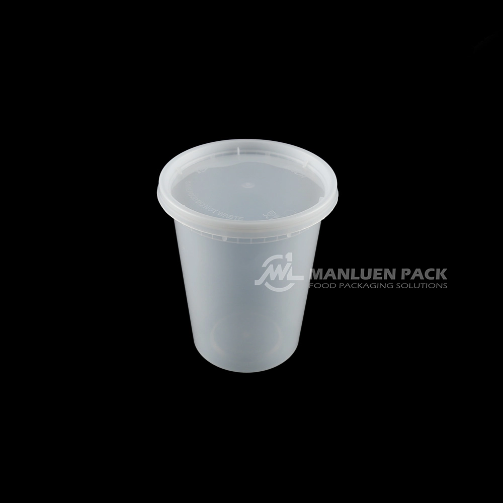 C-32 32 oz Clear Deli Container | Manluen Pack C-32 clear PP 32 oz 1 quart deli container for soup and prepared meals