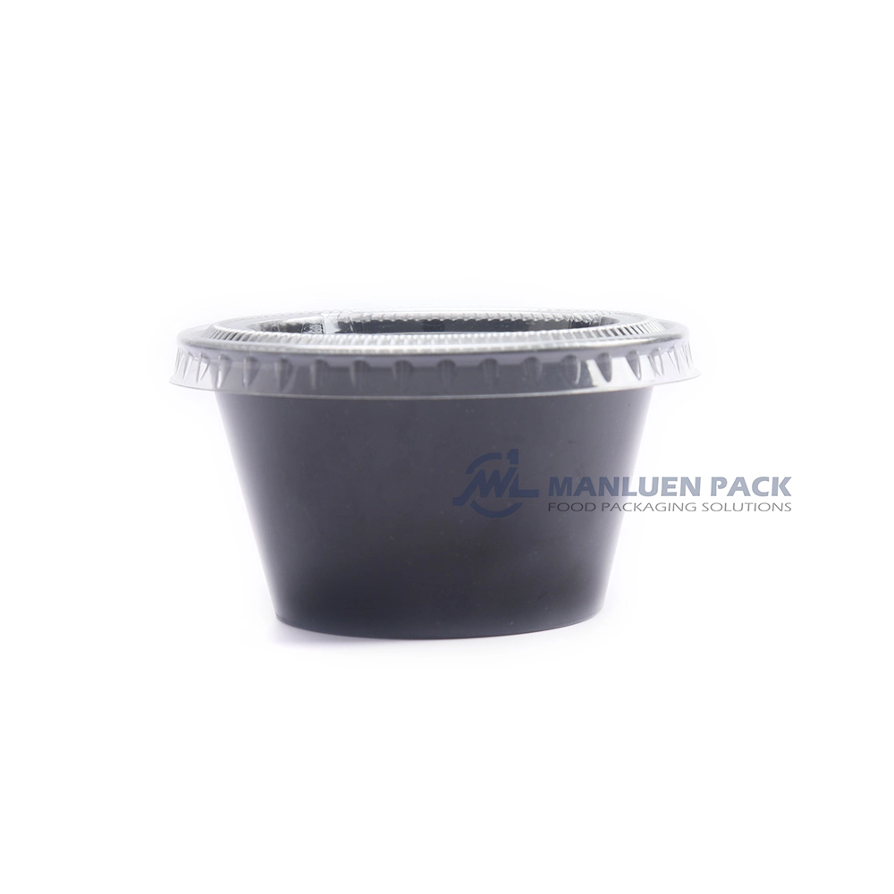 WL-4OZ Plastic Sauce Cup | Manluen Pack WL-4OZ plastic 4 oz sauce cup for takeaway dressings dips and condiments