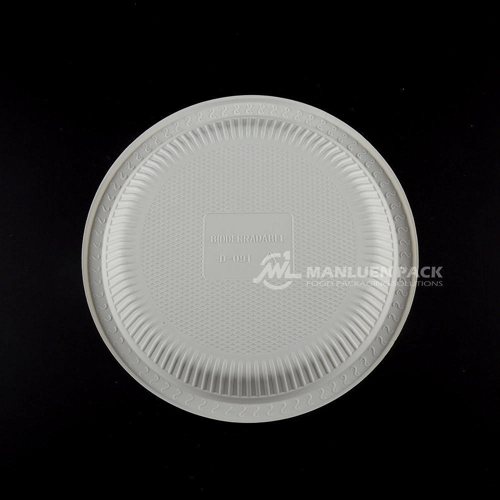 D 091 Manluen 9 Inch White Plastic Plates