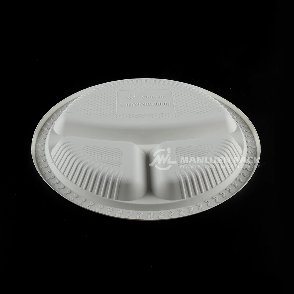 D 093 Manluen 3 Compartment 9 Inch Nice Plastic Plates