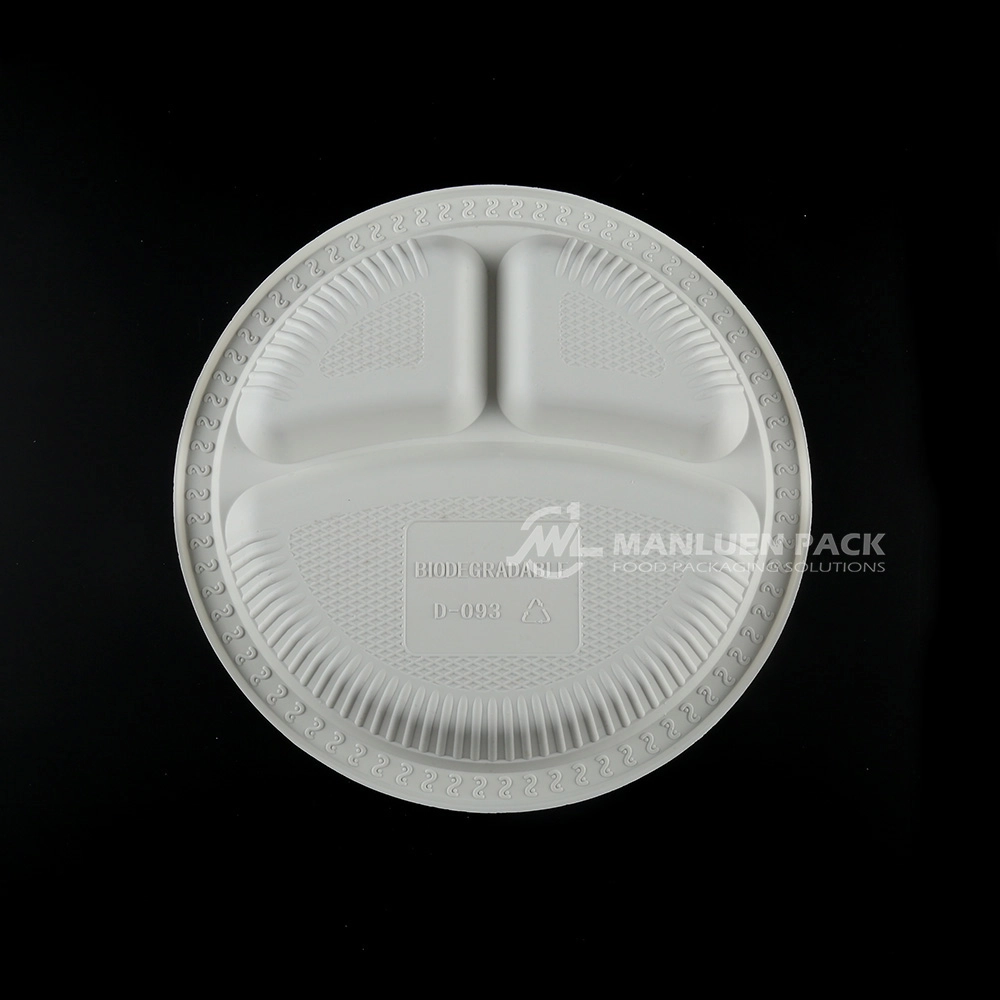 D 093 Manluen 3 Compartment 9 Inch Plastic Cake Plates
