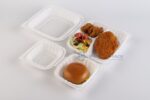 61 White Clamshell Boxes With Burger And Fried Chicken