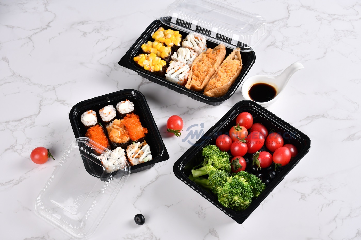 Disposable Bento Box Market 2026: Trends, Growth, and Supplier Insights 3 Black Single Compartment Meal Trays With Loose Clear Lids