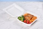 91 White Open Clamshell Box With Grilled Chicken And Pasta