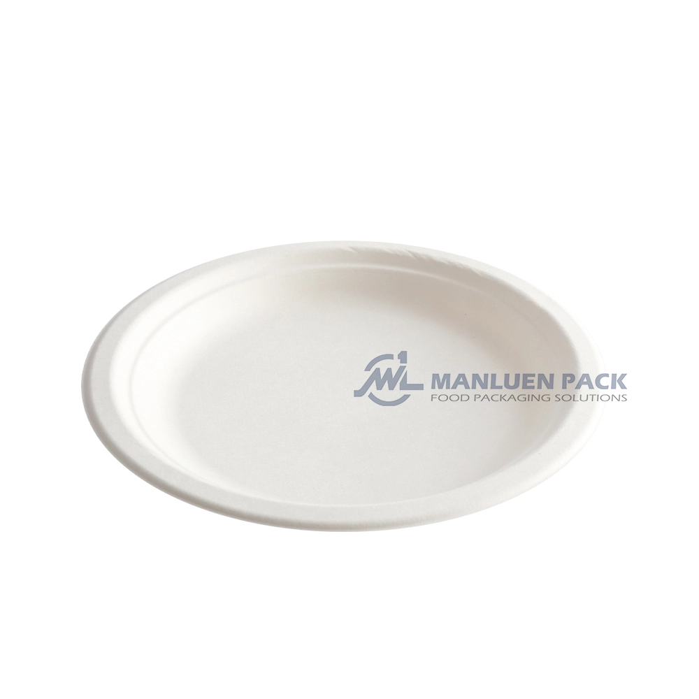 P 008 Manluen 6 Inch Disposable Bagasse Plates
