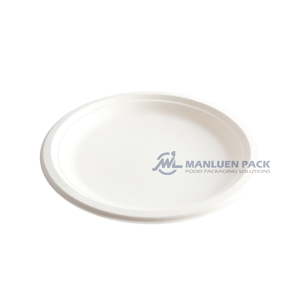 P 010 Manluen 9 Inch Cake Bagasse Plates