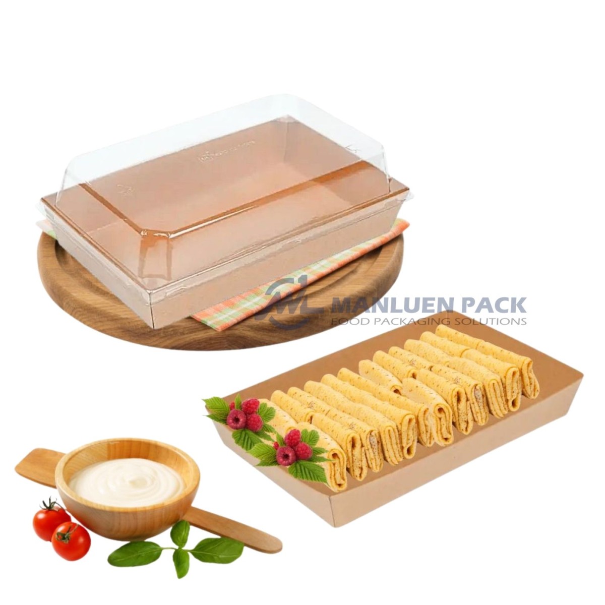 Wl 07 Manluen Rectangle Kraft Paper Cake Box