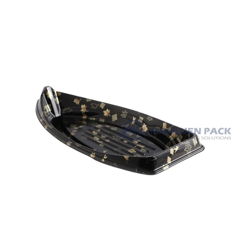Wl B17 Manluen Disposable Plastic Sushi Boat Trays