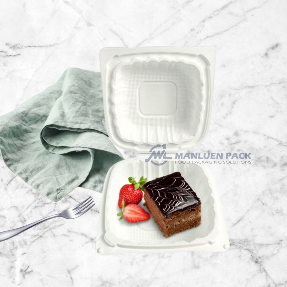 Wl P61 Manluen Microwavable Pp Square Clamshell Container