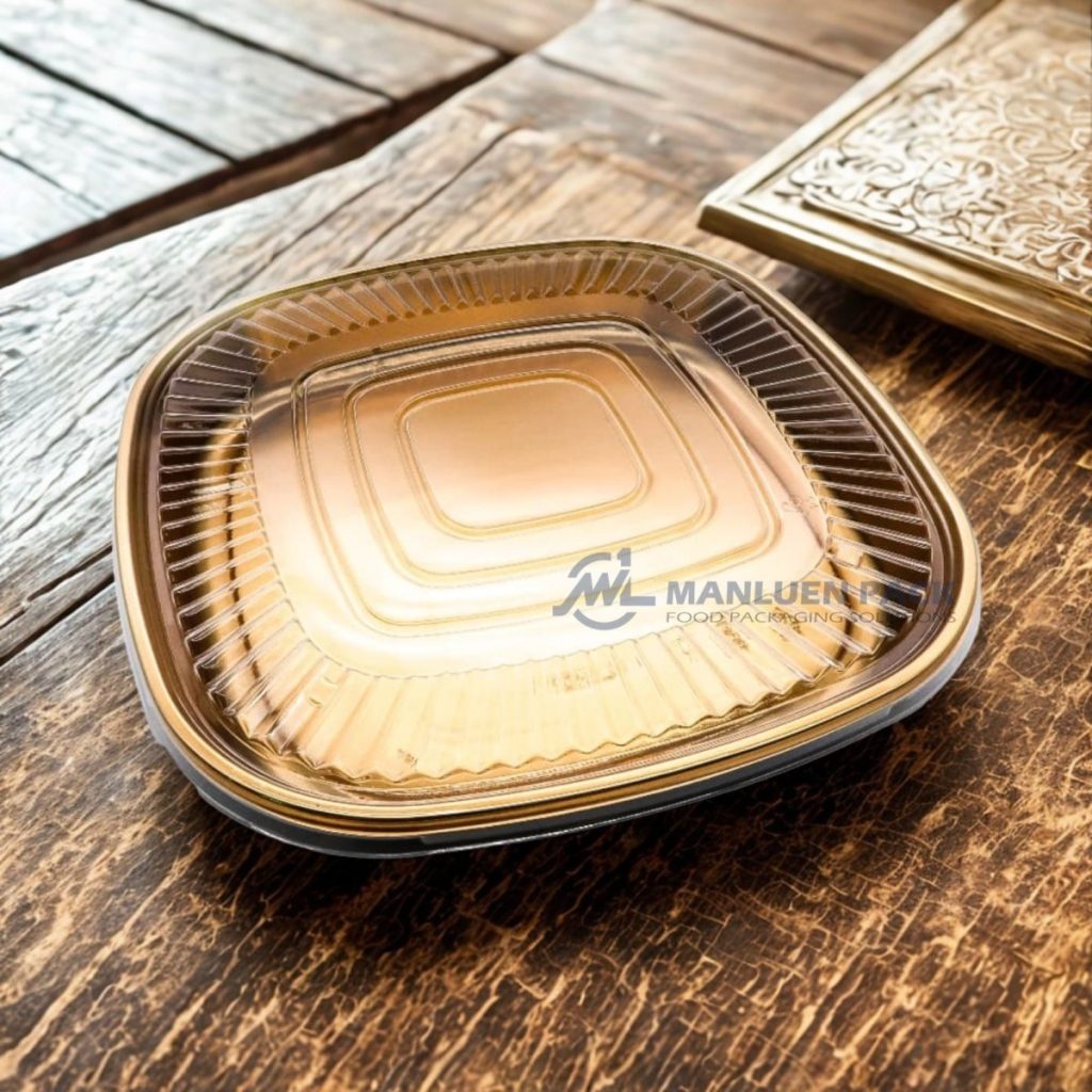 Wl C020 Manluen Disposable Plastic Square Sushi Party Tray