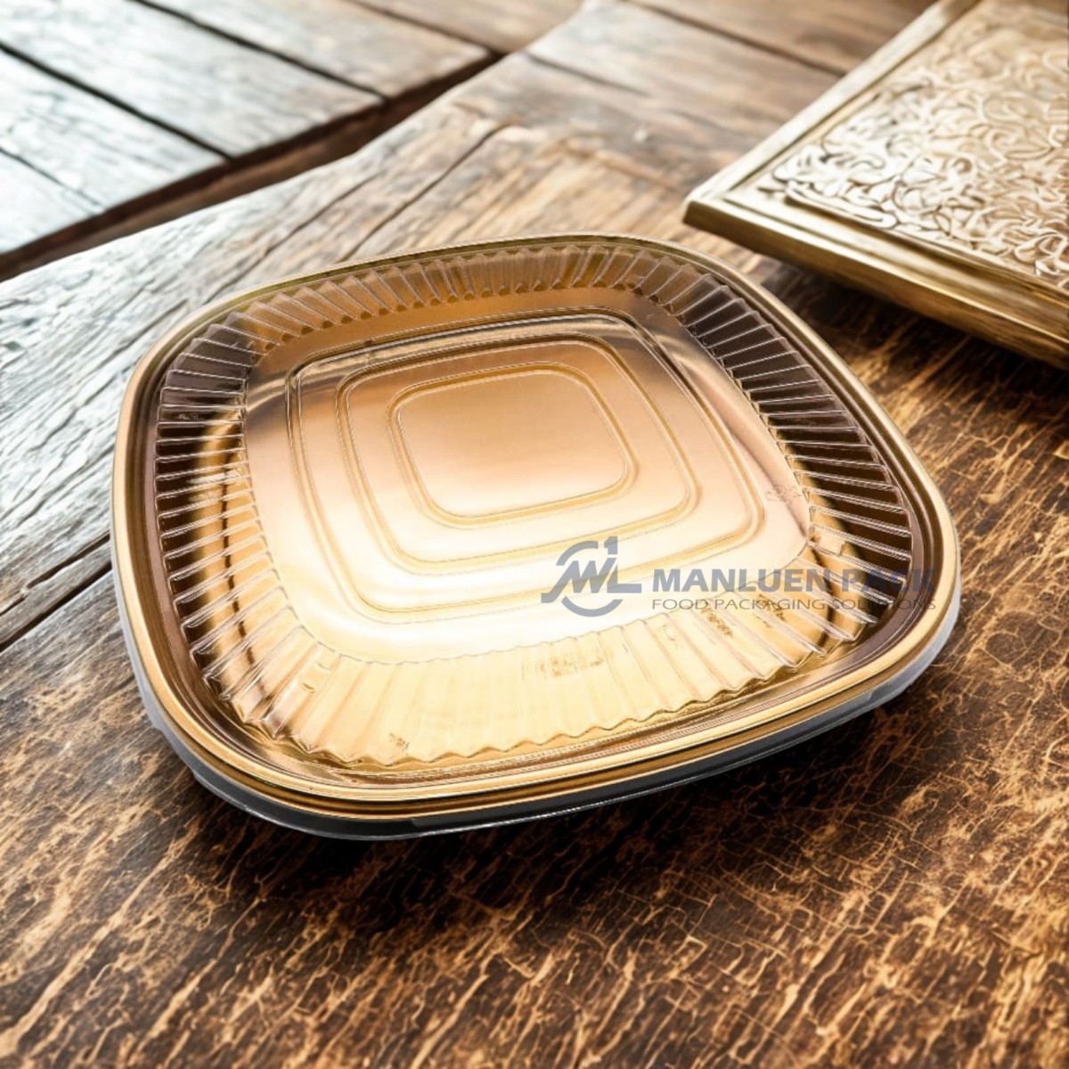 Wl C020 Manluen Disposable Plastic Square Sushi Party Tray