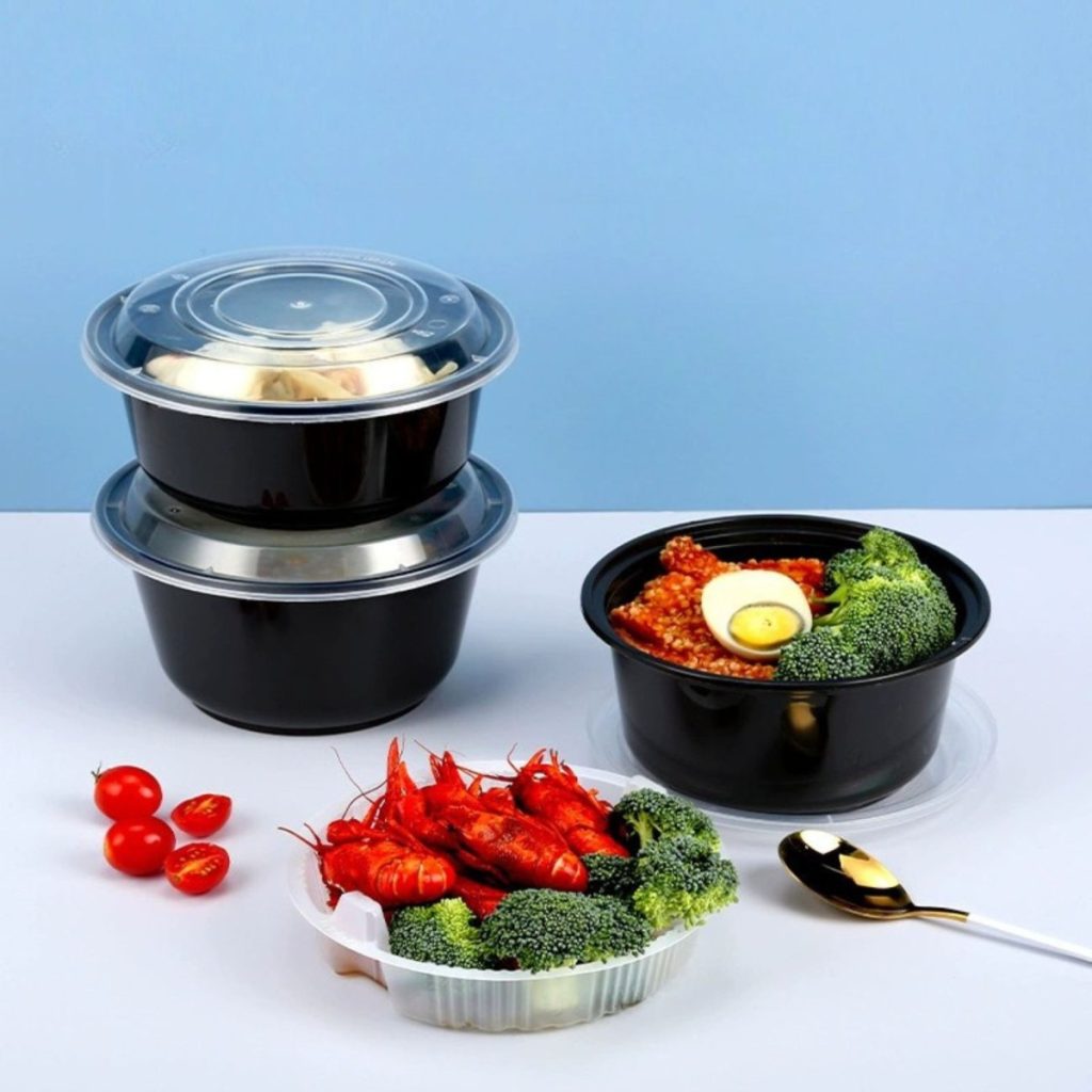 Wl 700 Manluen Large Black Plastic Bowls