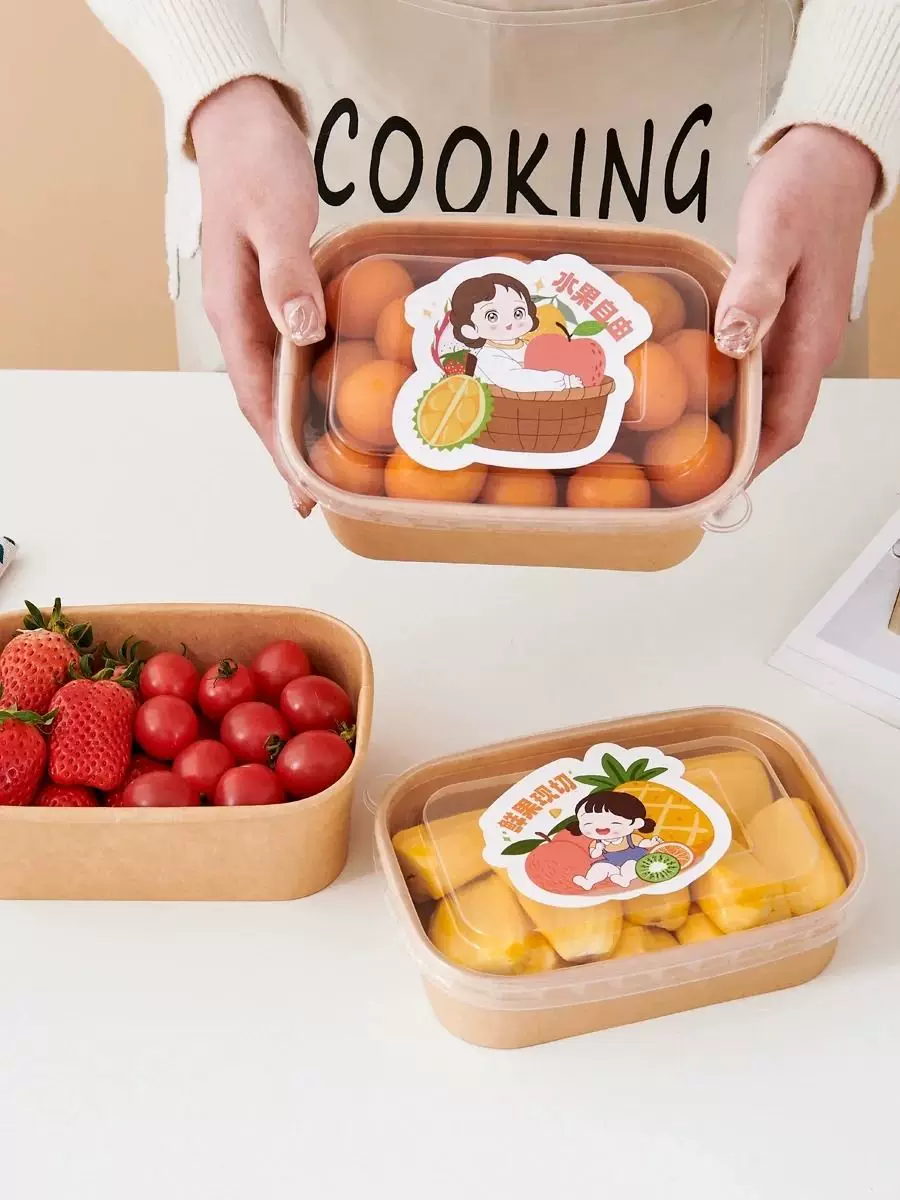 Kraft Paper Boxes with Lids The Warm Charm of Every Meal 1 Wl 650cc Manluen Kraft Disposable Food Containers