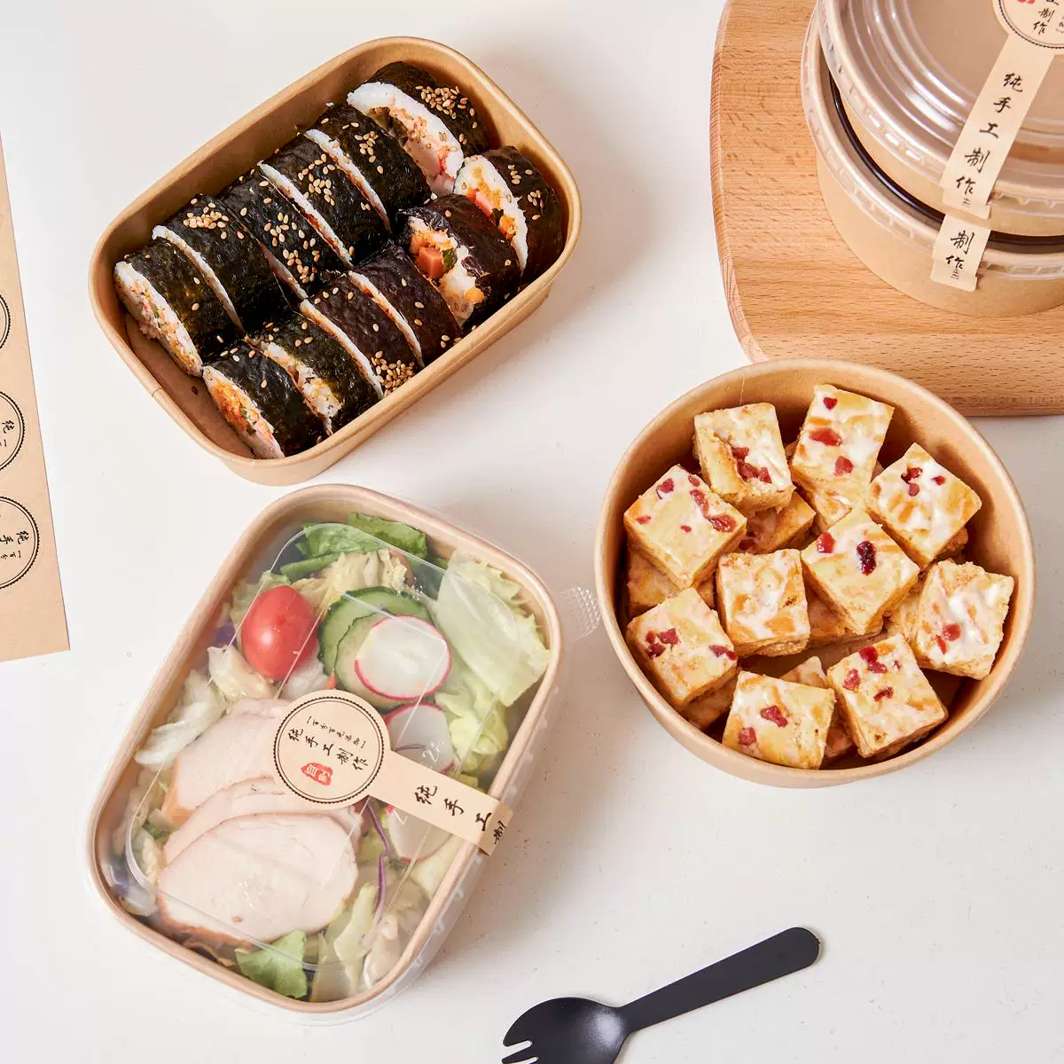 Safe Wholesale Kraft Paper Boxes for Profitable Businesses 1 Wl 650cc Manluen Kraft Paper Bento Box