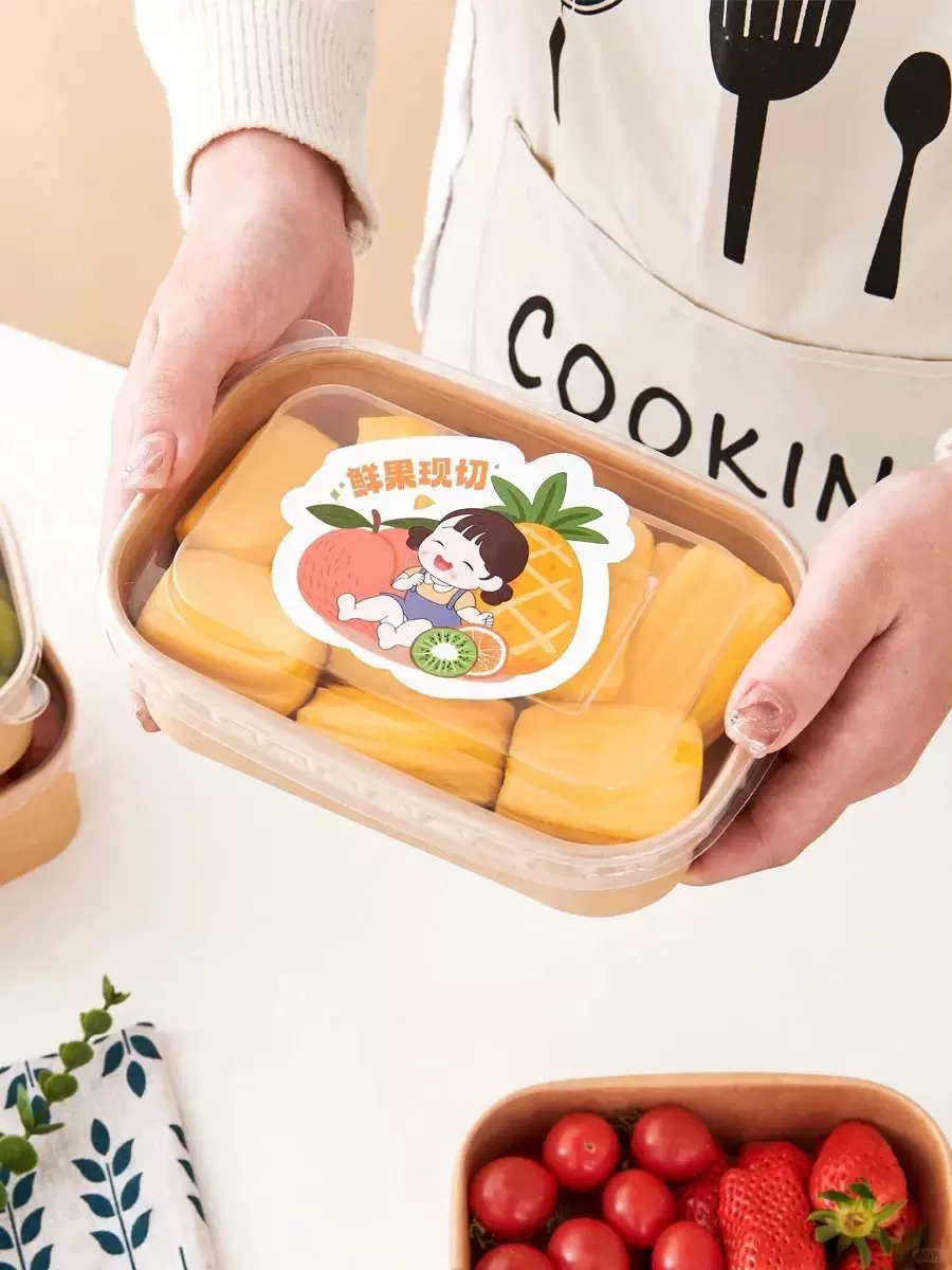 Kraft Paper Food Boxes Eco-Charm for Daily Meals 1 Wl 650cc Manluen Kraft Singles Cheese Container