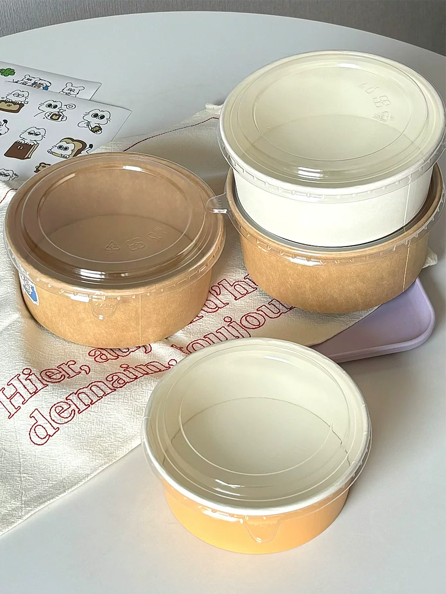 Safe Materials Kraft Paper Boxes Wholesale for Profitable Food Packaging 3 Wl K1300 Manluen Kraft Paper Bowls