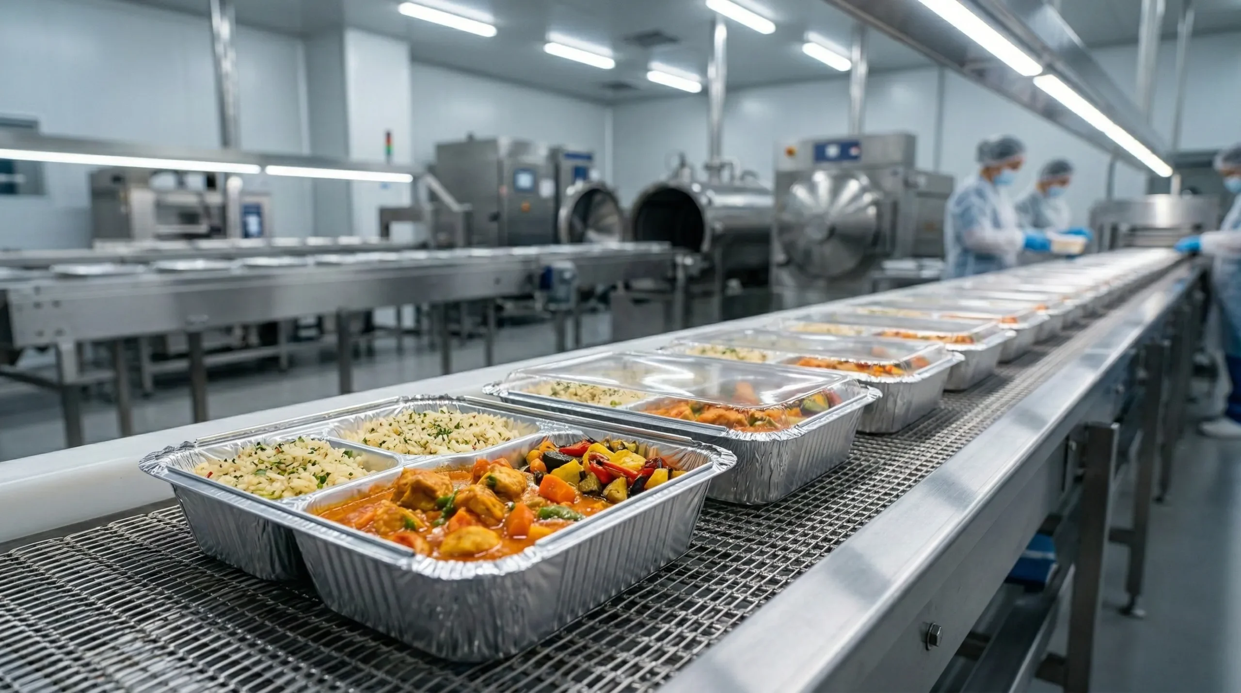 Manluen Launches High-Quality Aluminum Foil Containers for Food Service 2 Aluminum foil containers in food processing facility