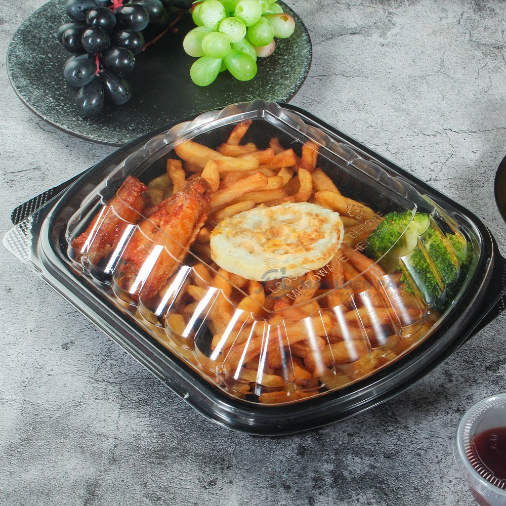 1c Covered One Compartment Chicken And Fries Tray