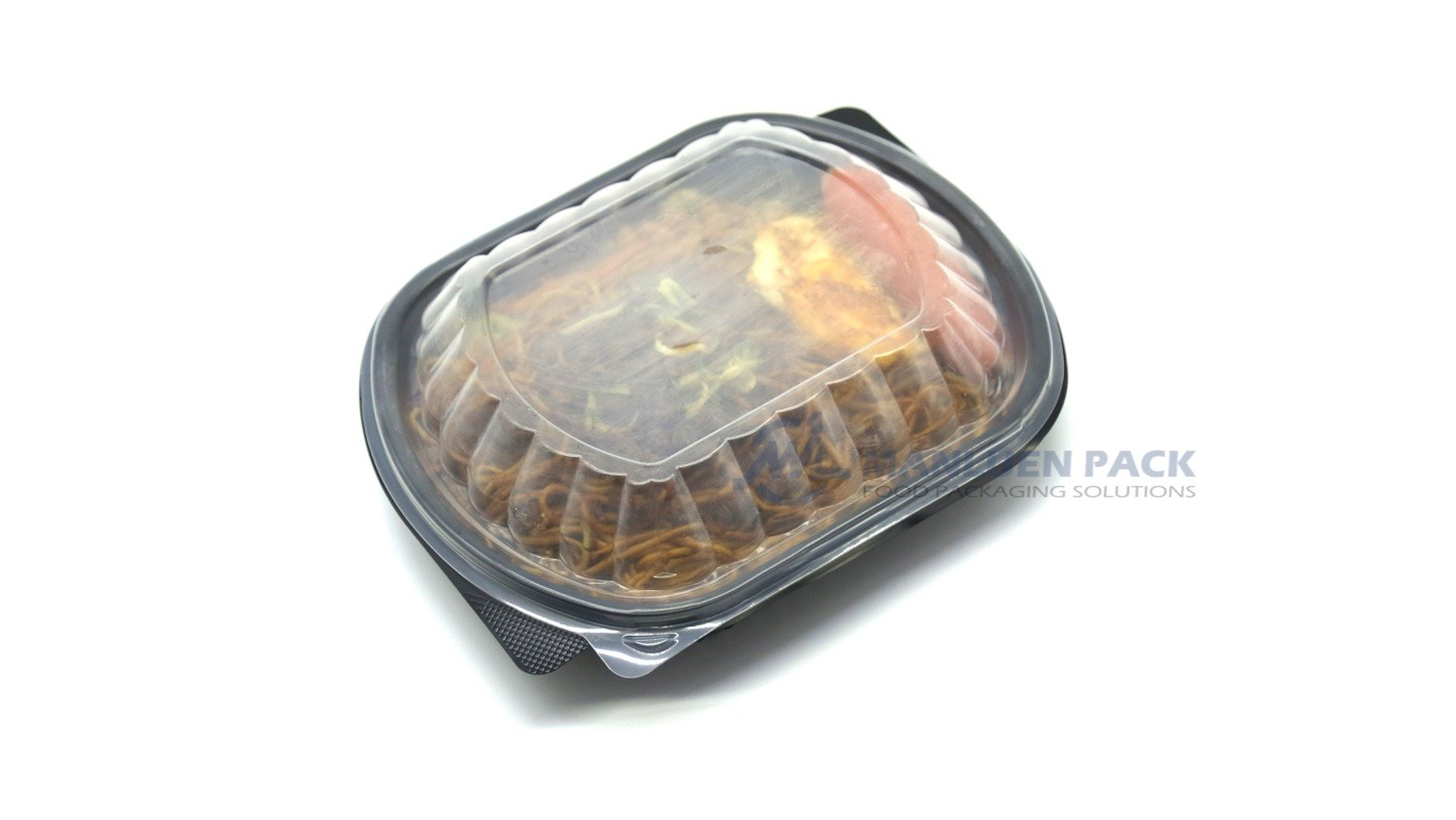 1c Covered One Compartment Noodle Tray Right Angle