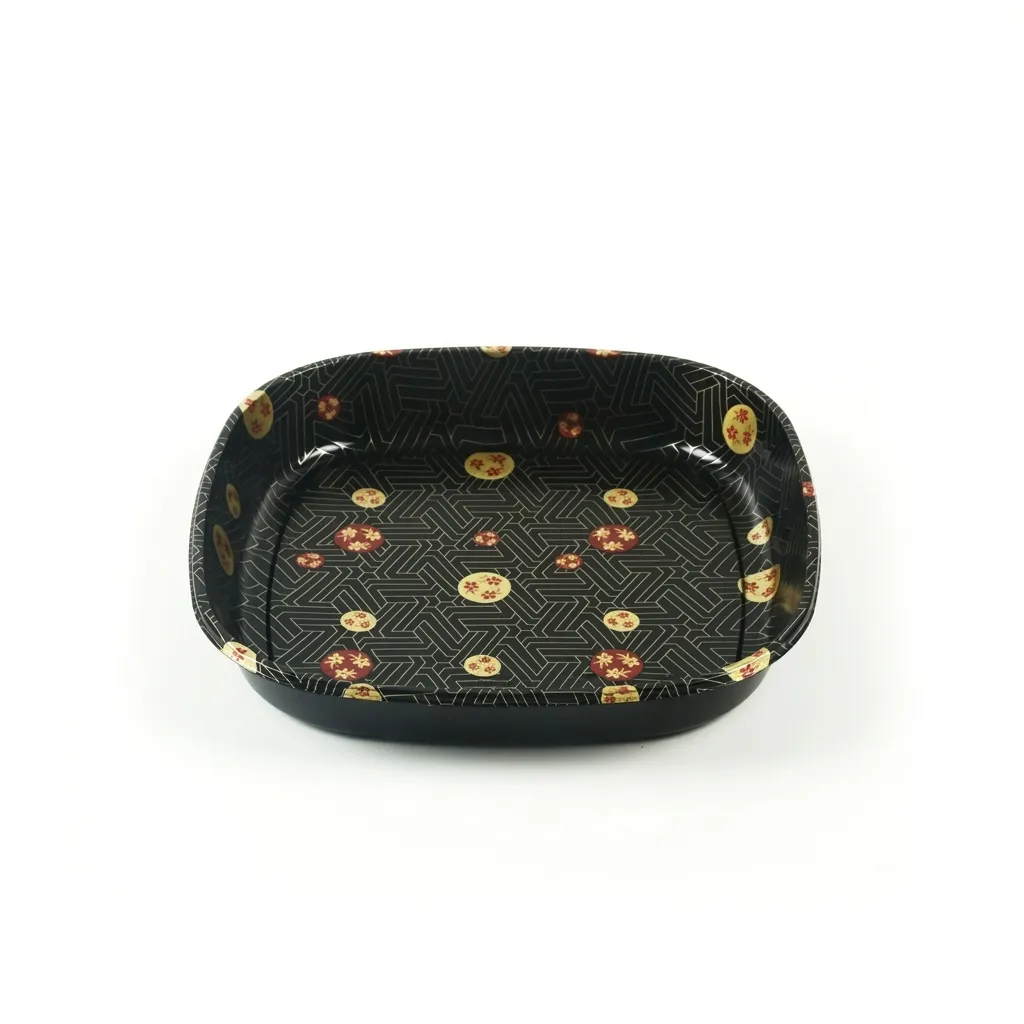 Wl C020 Black Sakura Sushi Tray