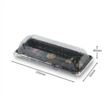 WL-01 sushi tray with clear lid shown in a dimension reference image