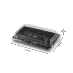 Black WL-07 sushi tray shown in a product dimension diagram