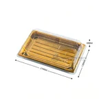 Gold WL-07 sushi tray shown in a product dimension diagram