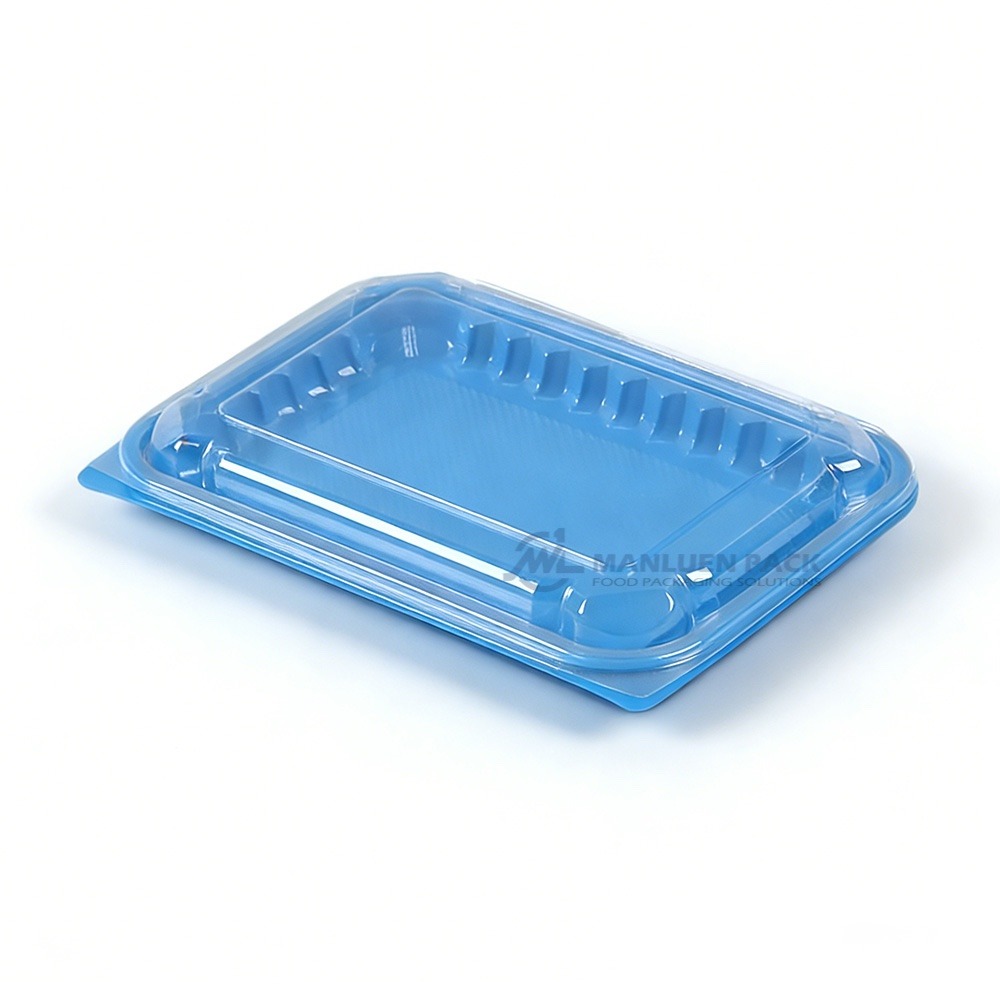 Cm 011 Blue Clamshell Container White Background