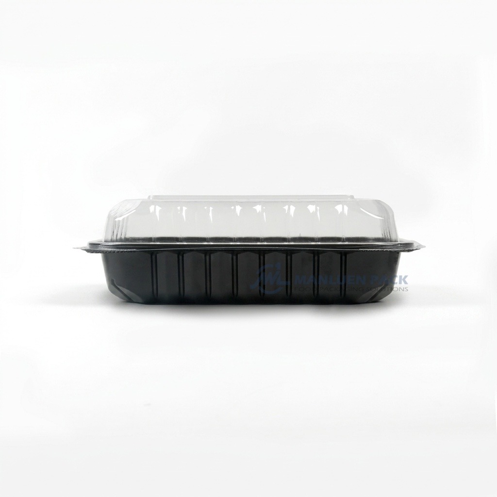 Cm 09 10 Black Clamshell Container Closed Side View