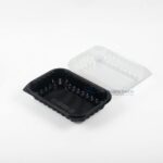 Cm 09 10 Black Clamshell Container Open Angle View