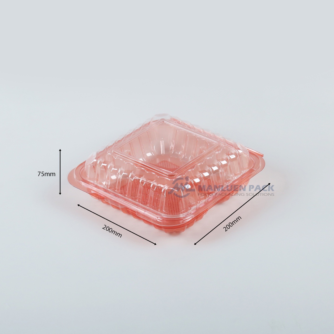 WL-P883 Dual Colour Square Clamshell Food Delivery Container with Clear Lid 4 Cm 883 Clear Clamshell Container Dimensions