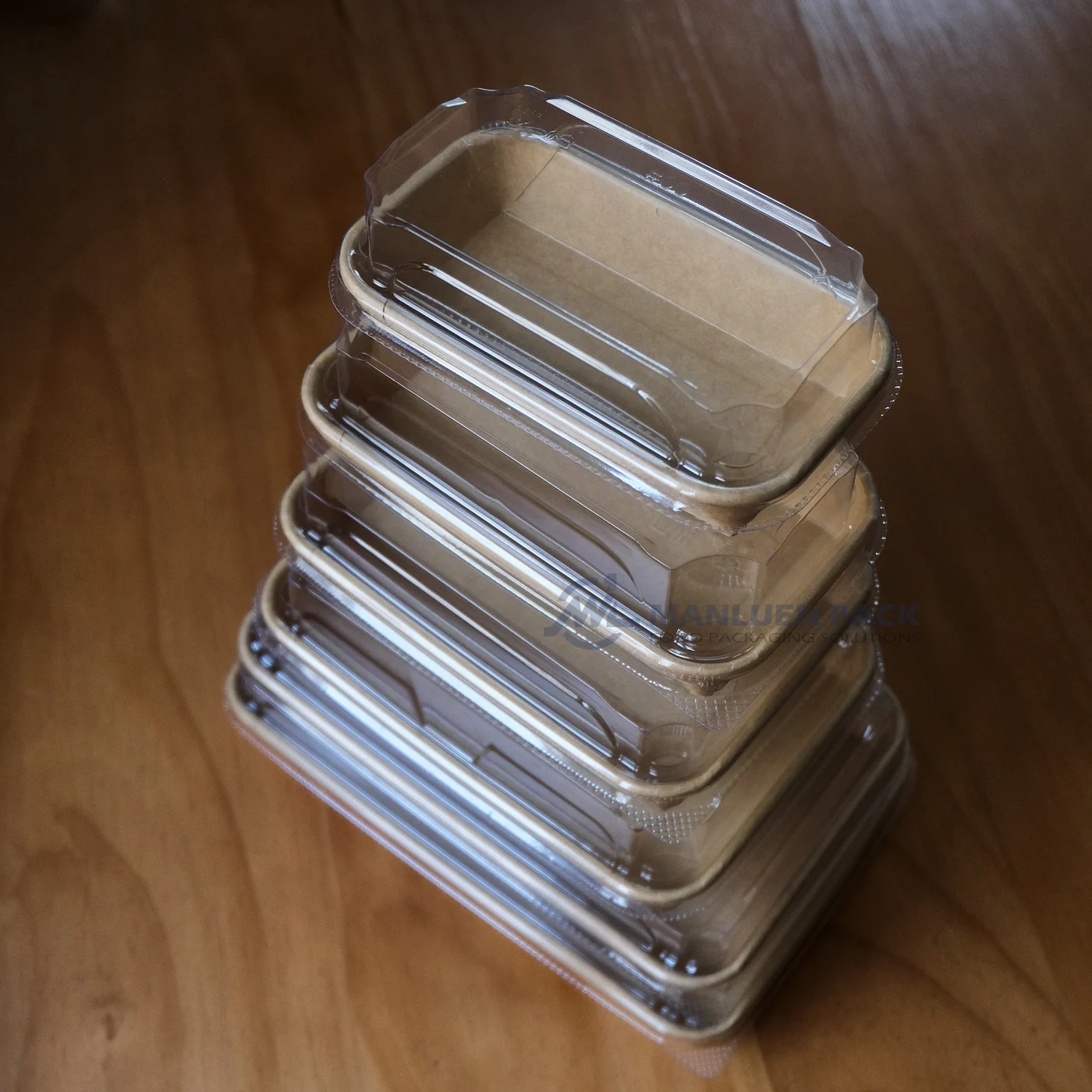 Kraft Paper Sushi Tray stacked kraft paper sushi tray range