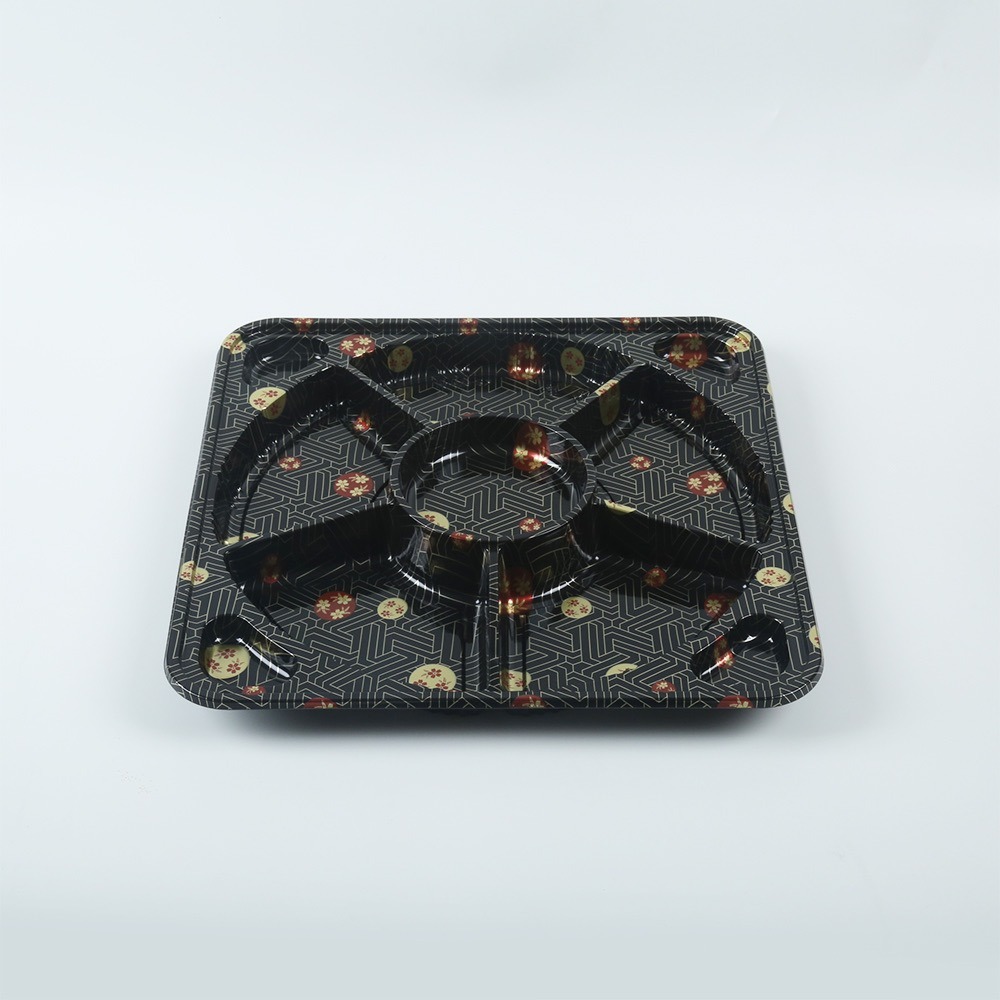 Ks65 Black Sakura Empty Sushi Tray