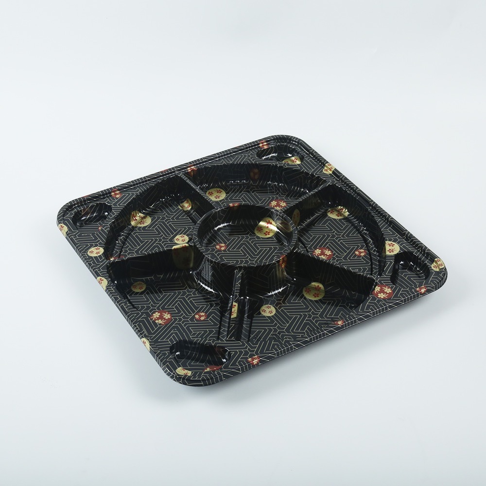 Ks65 Black Sakura Food Tray Side View