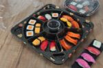 Ks65 Black Sakura Sushi Platter Tray Open