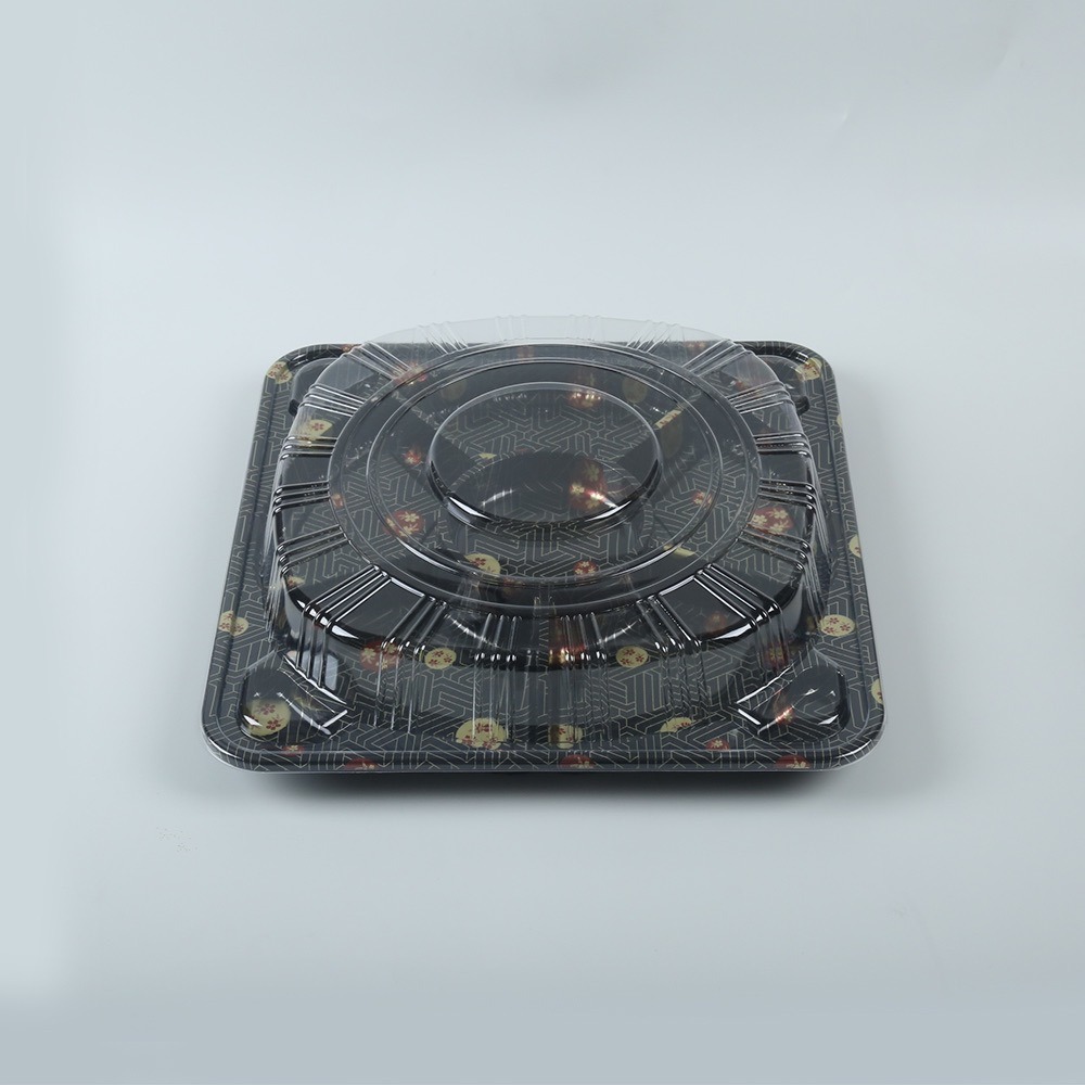 Ks65 Black Sakura Sushi Tray With Lid Product