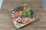Ks67 Gold Sushi Tray With Clear Lid Catering Packaging