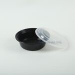 L 929 Black Wide Bottom Bowl With Lid Z15a4840